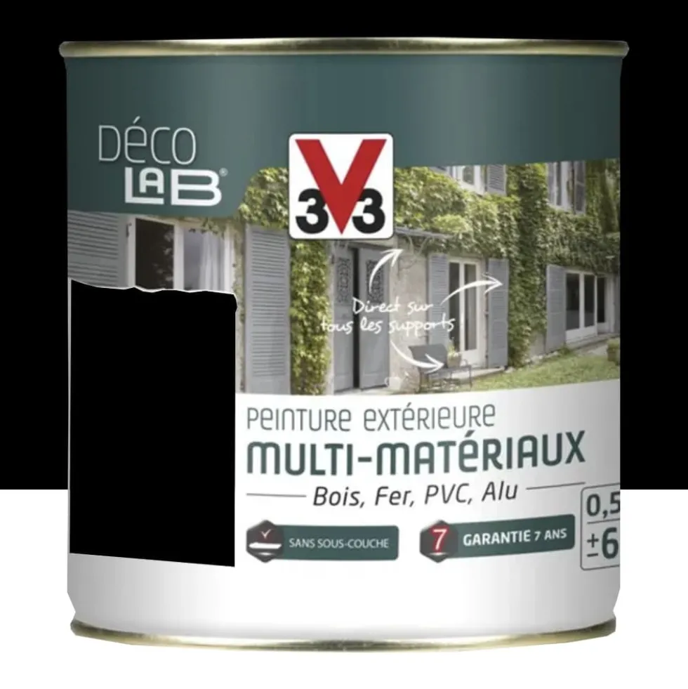 Peinture Extérieure Multi-Matériaux V33 Déco LAB Noir Mat