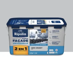 Peinture façade RIPOLIN XPro3 Universelle 2 en 1 Gris granit