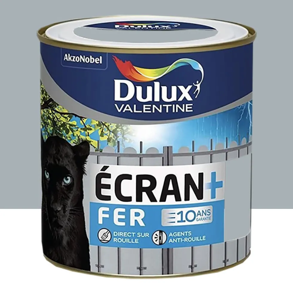 Peinture fer DULUX VALENTINE Ecran+ brillant Gris Acier