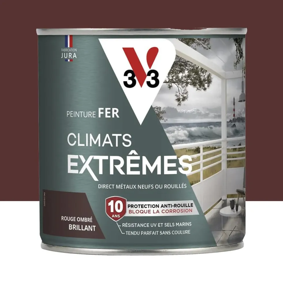 Peinture Fer V33 Climats Extrêmes Brillant Rouge ombré