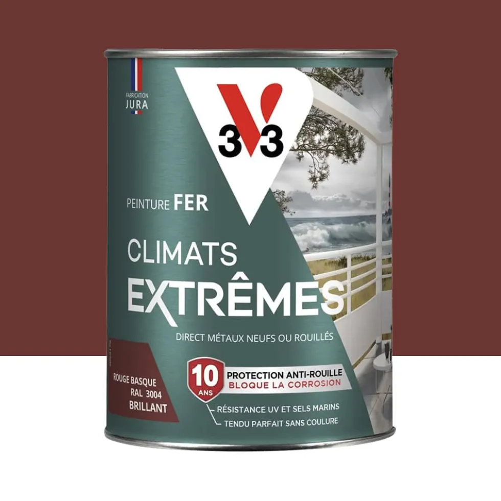 Peinture Fer V33 Climats Extrêmes Brillant Rouge Basque