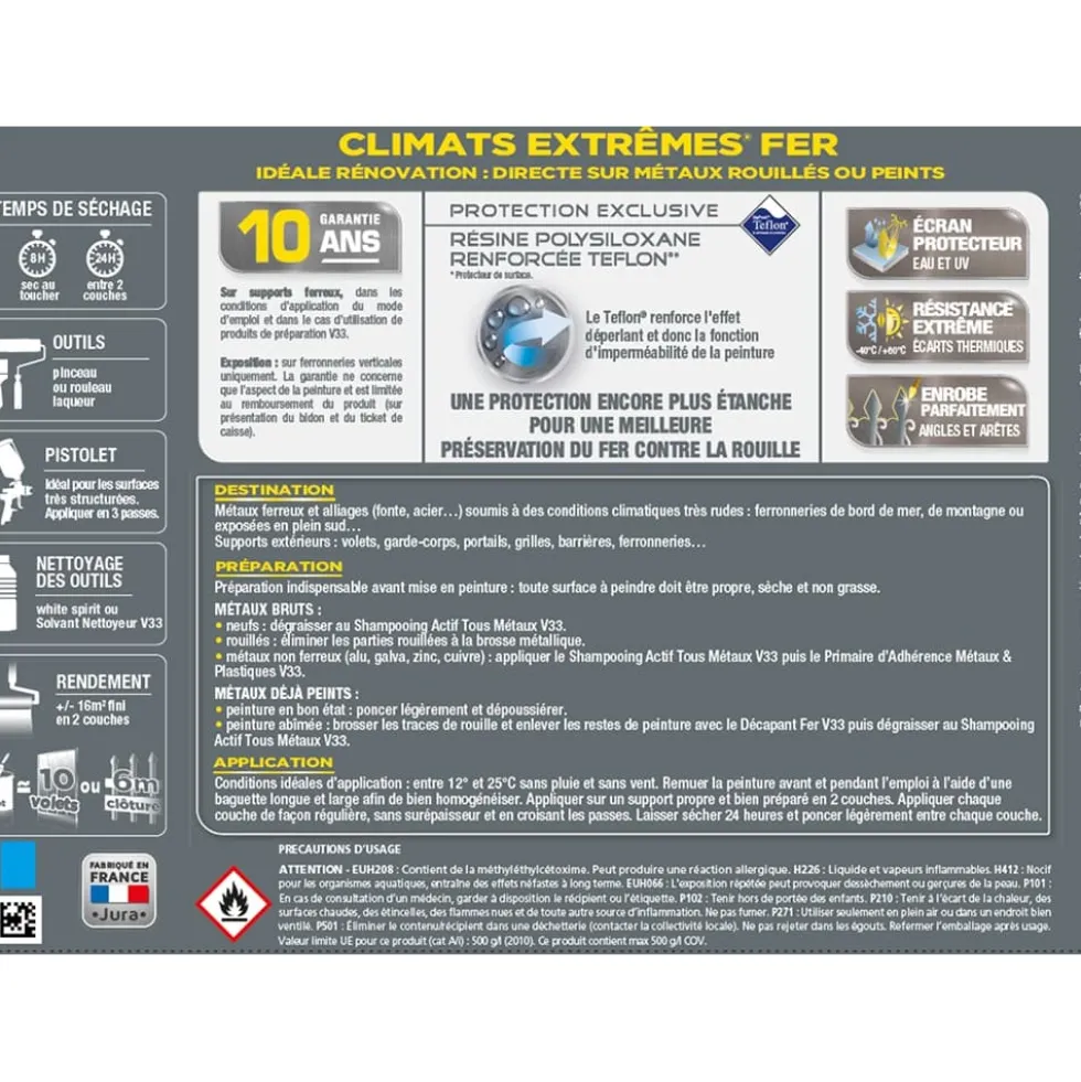 Peinture Fer V33 Climats Extrêmes Taupe Brillant