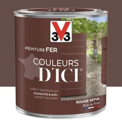 Peinture fer V33 Couleurs d'ICI Rouge sépia