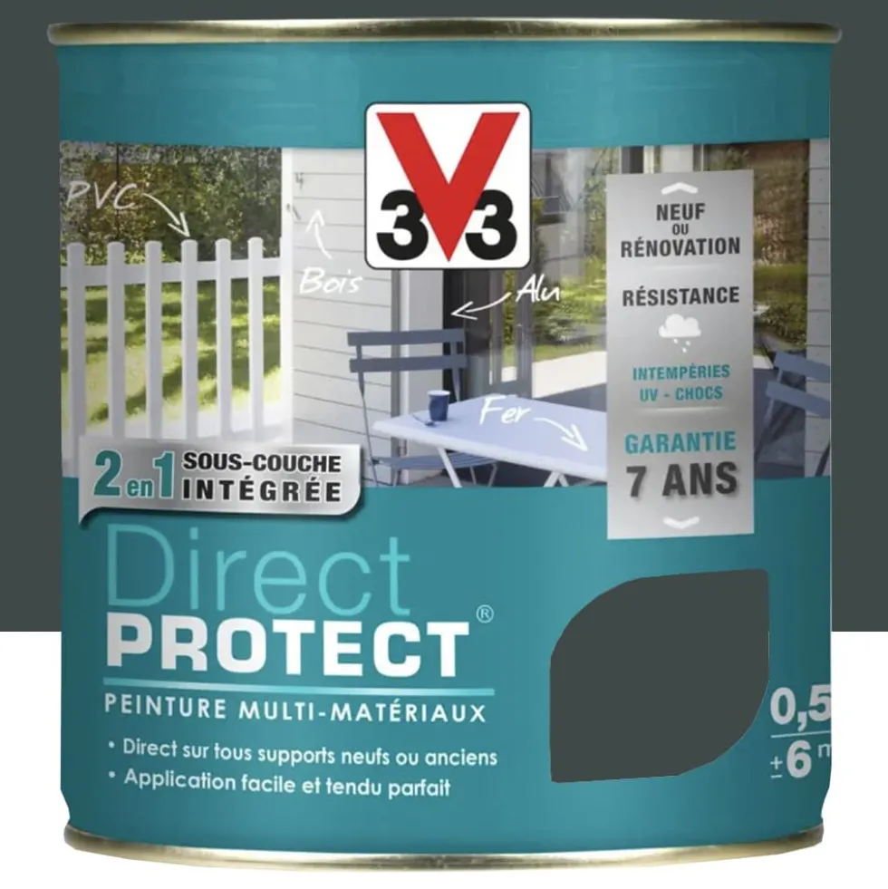 Peinture Glycéro Multi-matériaux V33 Direct Protect Anthracite