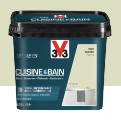 Peinture 100% imperméable Cuisine & bain V33 DécoLAB Vert tendre