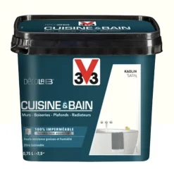 Peinture 100% imperméable Cuisine & bain V33 DécoLAB Kaolin