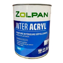 Peinture intérieure dépolluante pour murs & plafonds ZOLPAN Inter Acryl Mat 3L