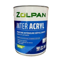 Peinture intérieure dépolluante pour murs & plafonds ZOLPAN Inter Acryl Satin 3L