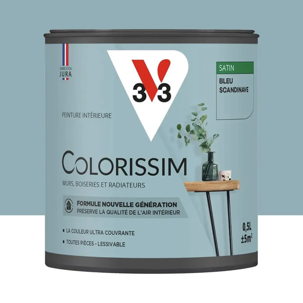 Peinture intérieure V33 Colorissim Satin Bleu scandinave