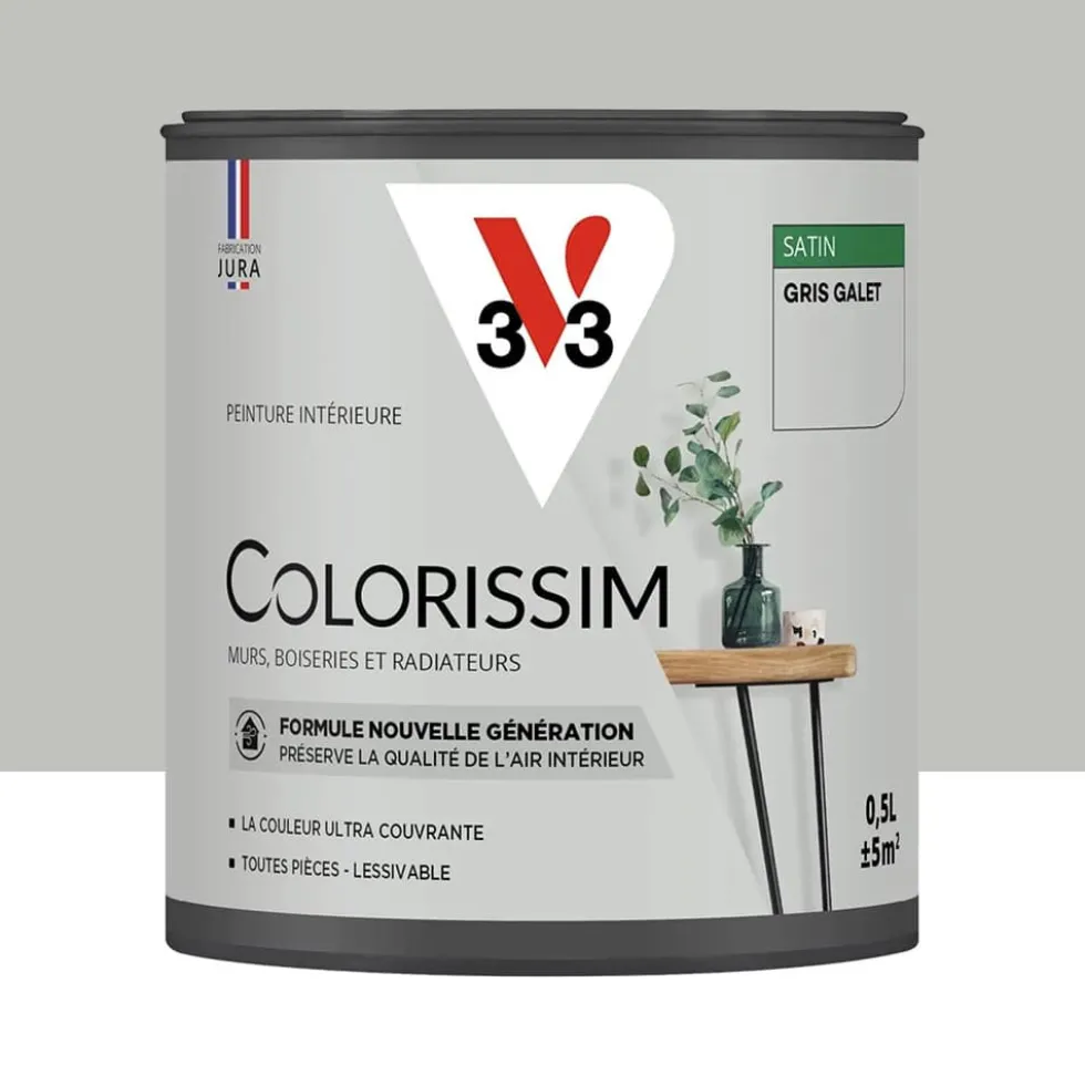 Peinture intérieure V33 Colorissim Satin Gris galet