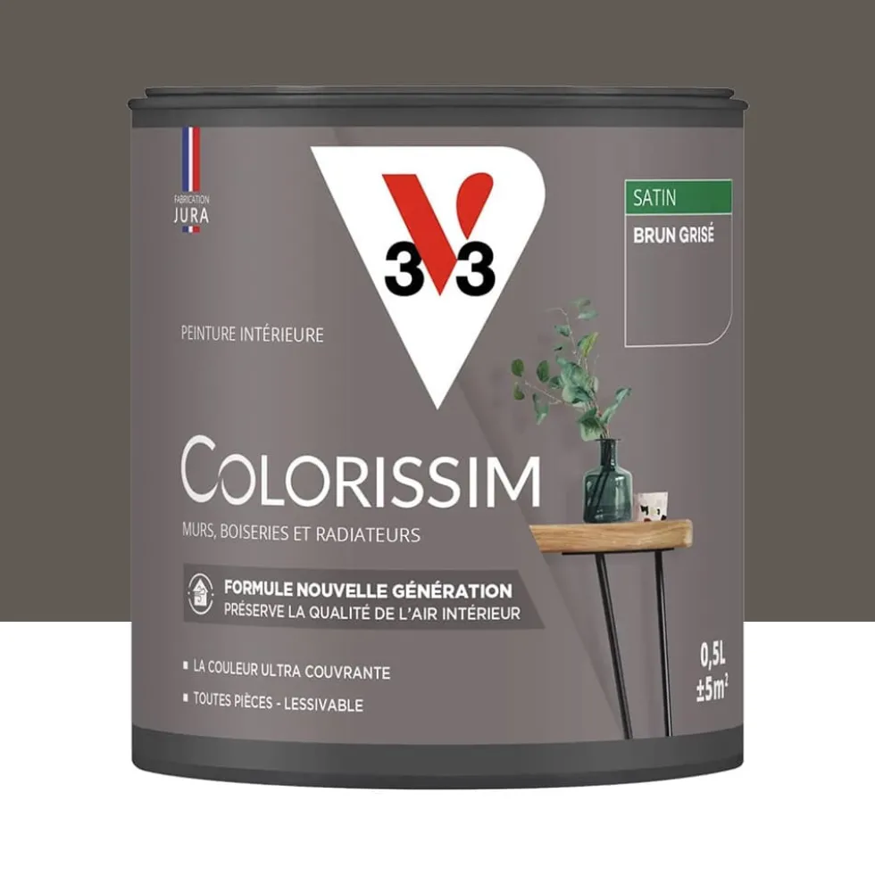 Peinture intérieure V33 Colorissim Satin Brun grisé