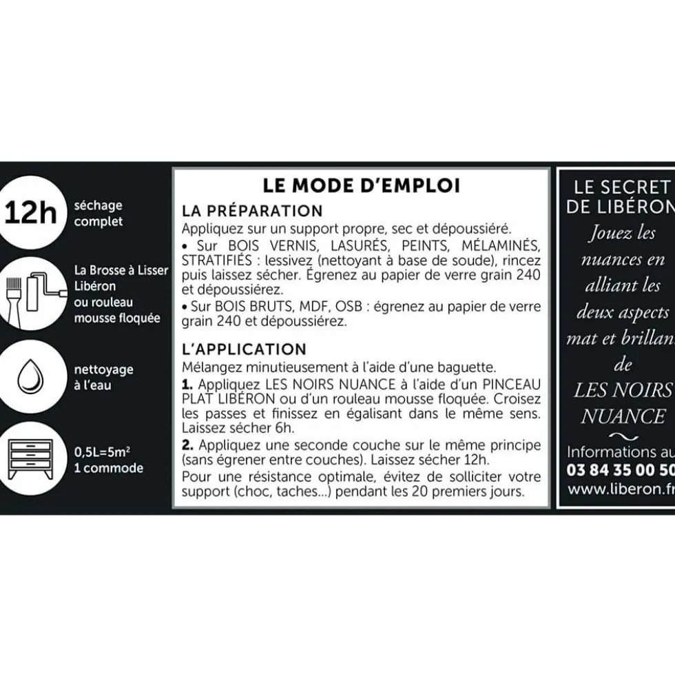 Peinture LIBÉRON Noirs Nuance Black Purple mat