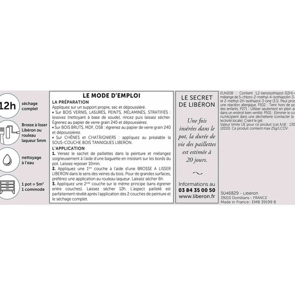 Peinture meuble Eclat Pailleté LIBERON Blanc céleste