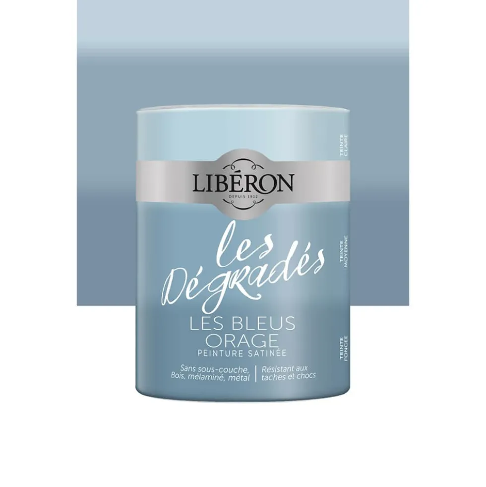 Peinture meuble LIBÉRON "Les Dégradés" Les Bleus Orage