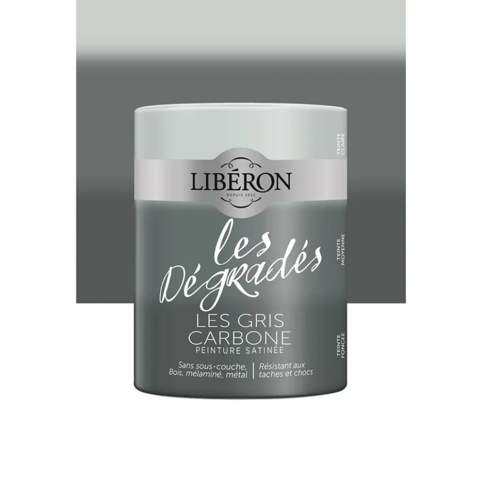 Peinture meuble LIBÉRON "Les Dégradés" Les Gris Carbone