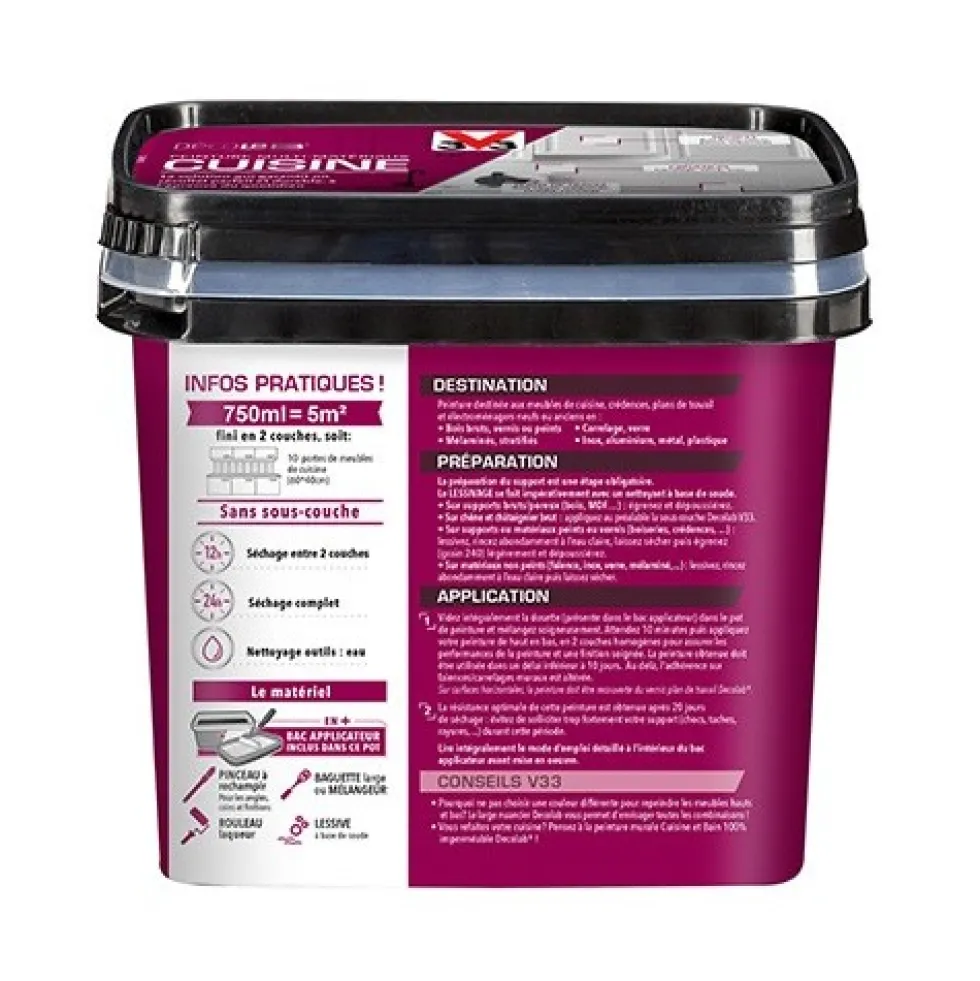 Peinture Multi-Matériaux Cuisine V33 Déco LAB Gris taupe Satin
