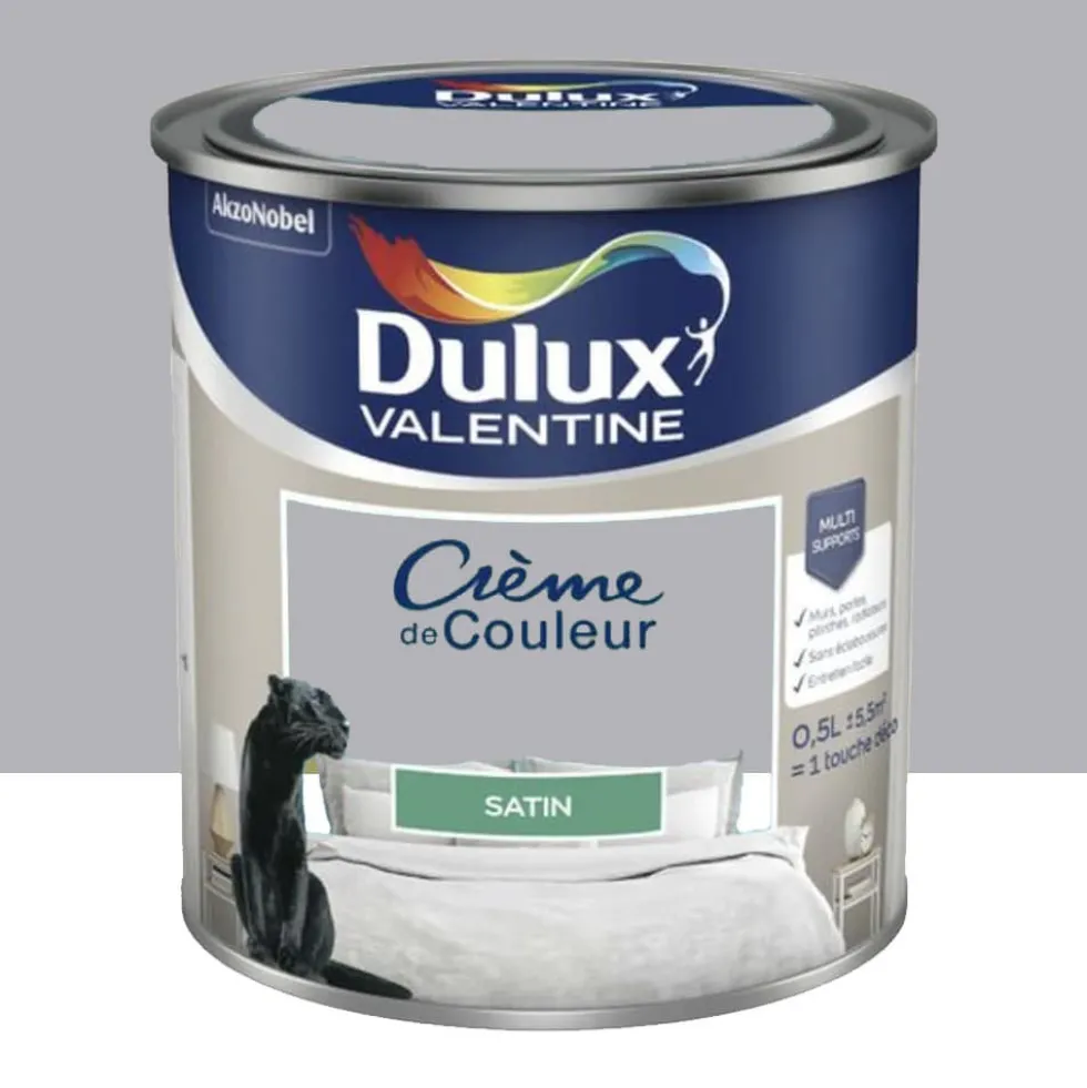 Peinture multi-supports Dulux Valentine Crème de Couleur Satin Gris d'orage