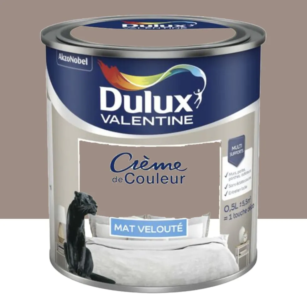 Peinture multi-supports Dulux Valentine Crème de Couleur Mat velouté Taupe