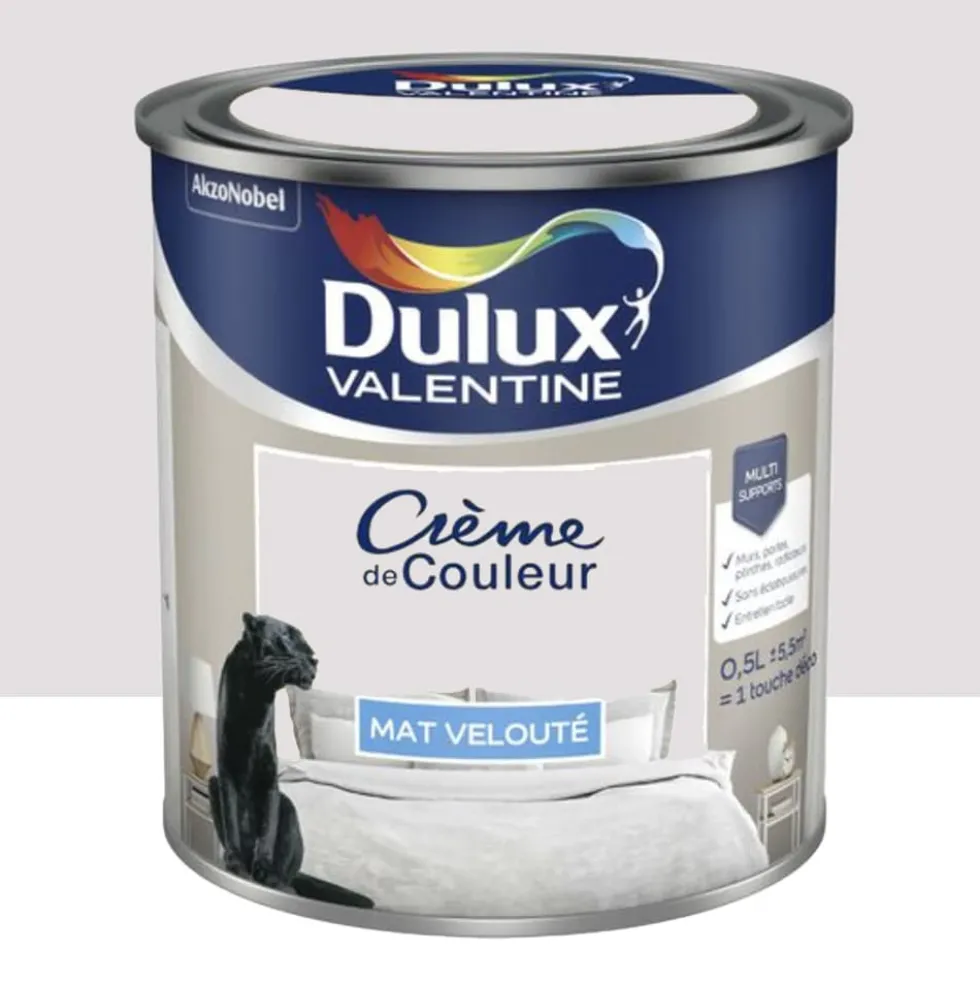 Peinture multi-supports Dulux Valentine Crème de Couleur Mat velouté Gris Tendance
