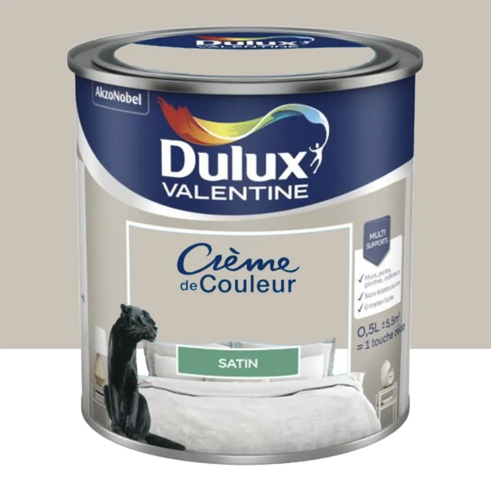 Peinture multi-supports Dulux Valentine Crème de Couleur Satin Grain de Sable