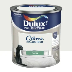 Peinture multi-supports Dulux Valentine Crème de Couleur Satin Blanc Intense