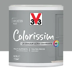 Peinture Multi-supports V33 Colorissim Mat Gris béton