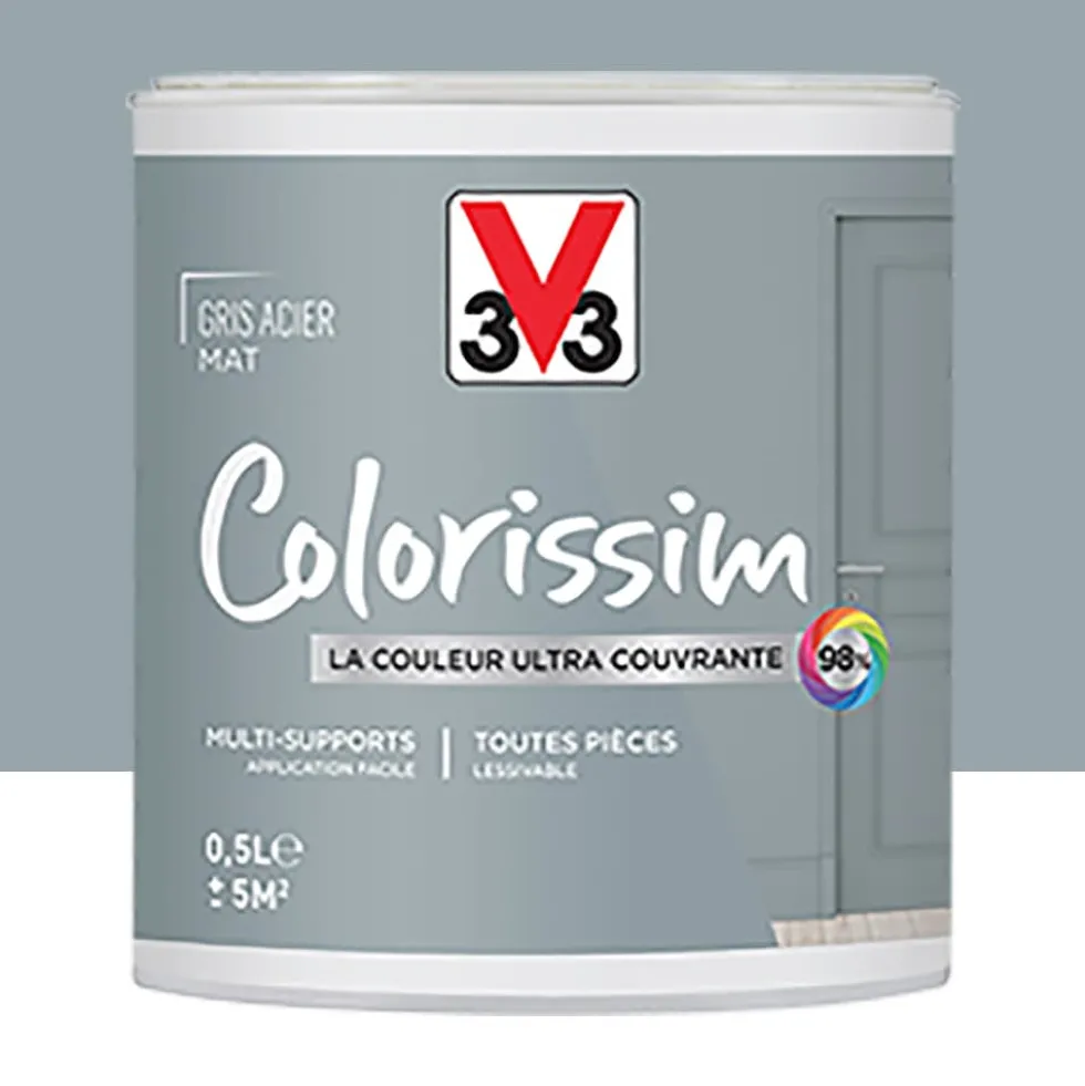 Peinture Multi-supports V33 Colorissim Mat Gris Acier