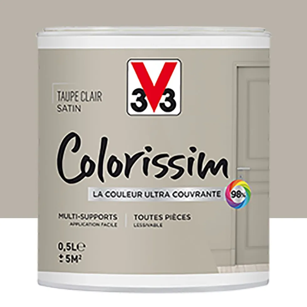 Peinture Multi-supports V33 Colorissim Satin Taupe clair