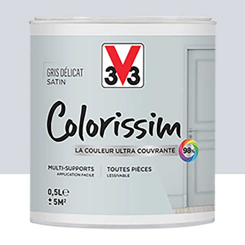 Peinture Multi-supports V33 Colorissim Satin Gris délicat
