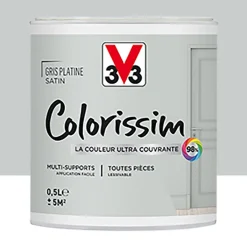 Peinture Multi-supports V33 Colorissim Satin Gris Platine