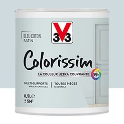 Peinture Multi-supports V33 Colorissim Satin Bleu coton