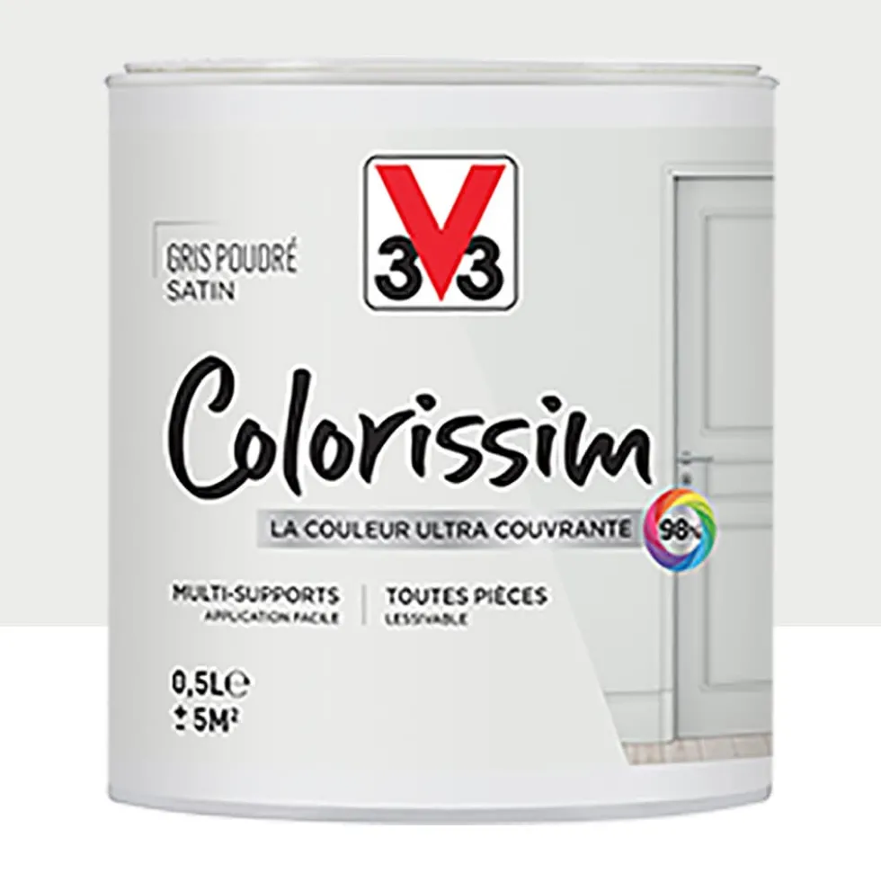 Peinture Multi-supports V33 Colorissim Satin Gris poudré
