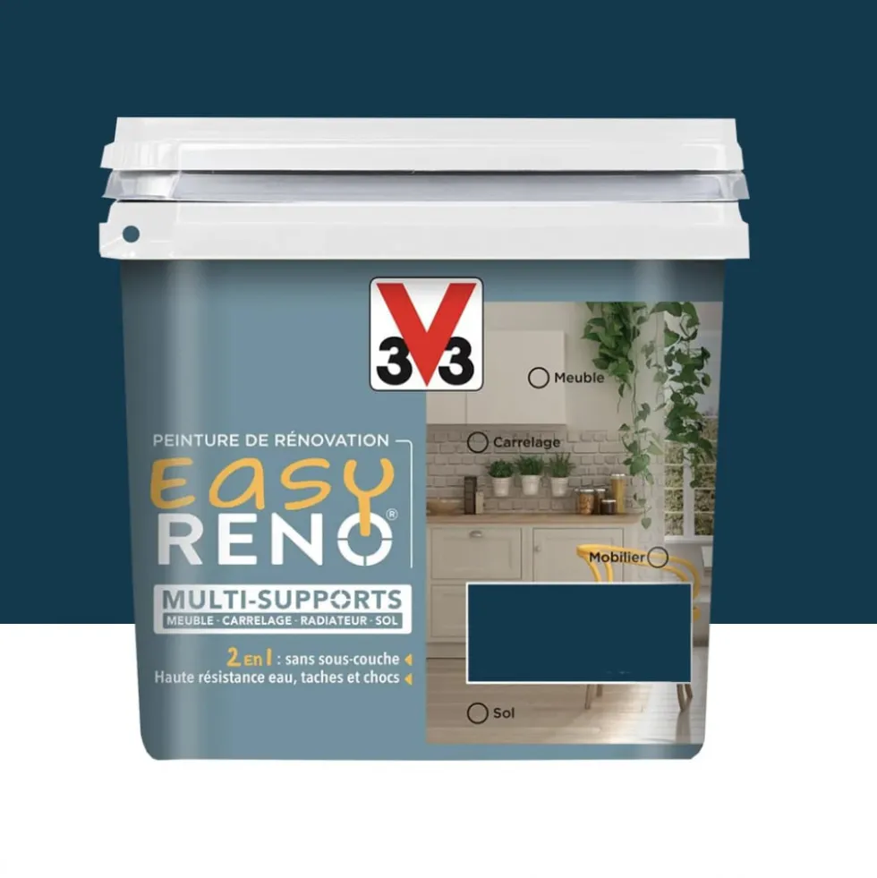 Peinture Multi-Supports V33 Easy Réno Bleu turquin