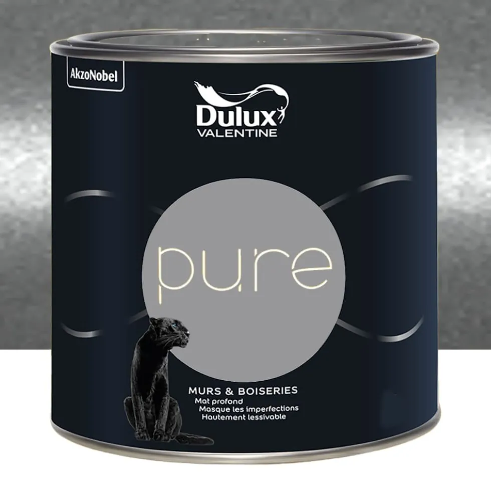Peinture murs & boiseries Dulux Valentine Pure Argent