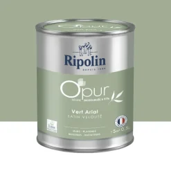 Peinture Murs, Boiseries, Radiateurs RIPOLIN OPur Satin velouté Vert arial NP