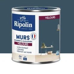 Peinture Murs, Boiseries, Radiateurs RIPOLIN Velours Bleu Seychelles