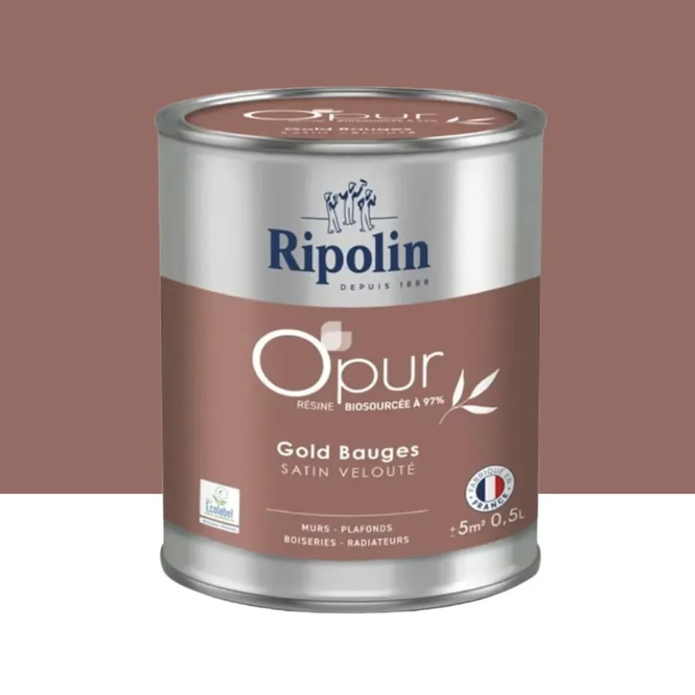 Peinture Murs, Boiseries, Radiateurs RIPOLIN OPur Satin velouté Gold bauge NP