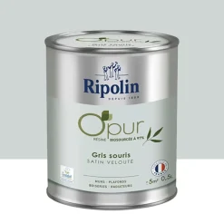 Peinture Murs, Boiseries, Radiateurs RIPOLIN OPur Satin velouté Gris souris NP