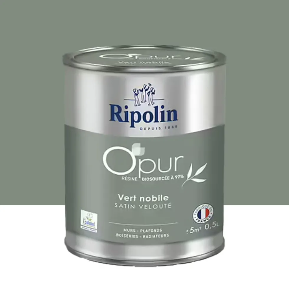Peinture Murs, Boiseries, Radiateurs RIPOLIN OPur Satin velouté Vert nobile NP