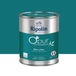 Peinture Murs, Boiseries, Radiateurs RIPOLIN OPur Satin Bleu pop NP