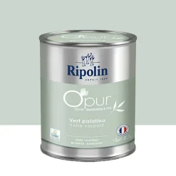 Peinture Murs, Boiseries, Radiateurs RIPOLIN OPur Satin velouté Vert palatino NP
