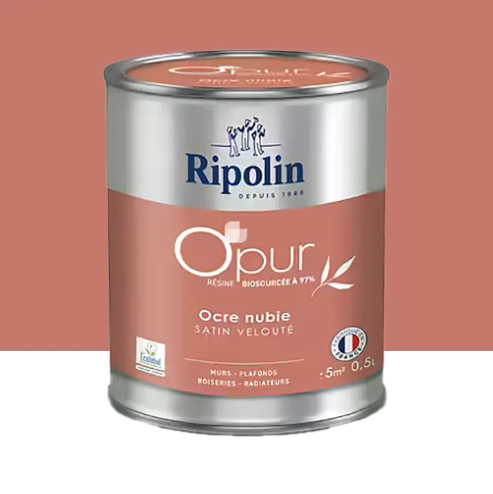 Peinture Murs, Boiseries, Radiateurs RIPOLIN OPur Satin velouté Ocre nubie NP