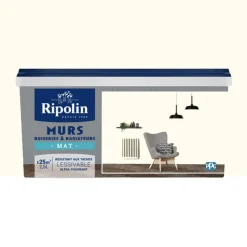 Peinture Murs, Boiseries, Radiateurs RIPOLIN Mat Blanc Cassé
