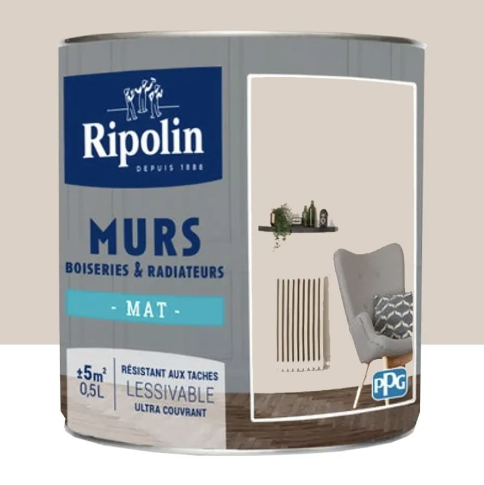 Peinture Murs, Boiseries, Radiateurs RIPOLIN Café au lait Mat