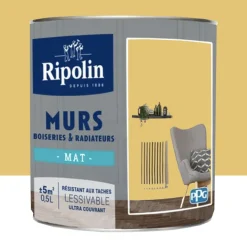 Peinture Murs, Boiseries, Radiateurs RIPOLIN Mat Jaune peske
