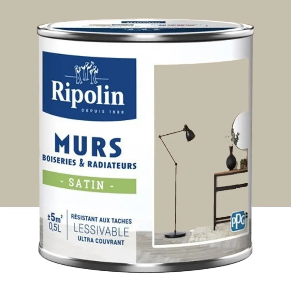 Peinture Murs, Boiseries, Radiateurs RIPOLIN Satin Beige kyanité