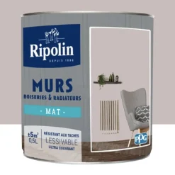 Peinture Murs, Boiseries, Radiateurs RIPOLIN Mat Gris lumière