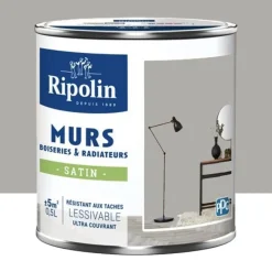 Peinture Murs, Boiseries, Radiateurs RIPOLIN Satin Gris Caire