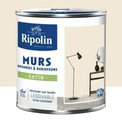Peinture Murs, Boiseries, Radiateurs RIPOLIN Satin Beige agate
