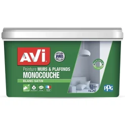 Peinture murs & plafonds AVI Monocouche Blanc satin